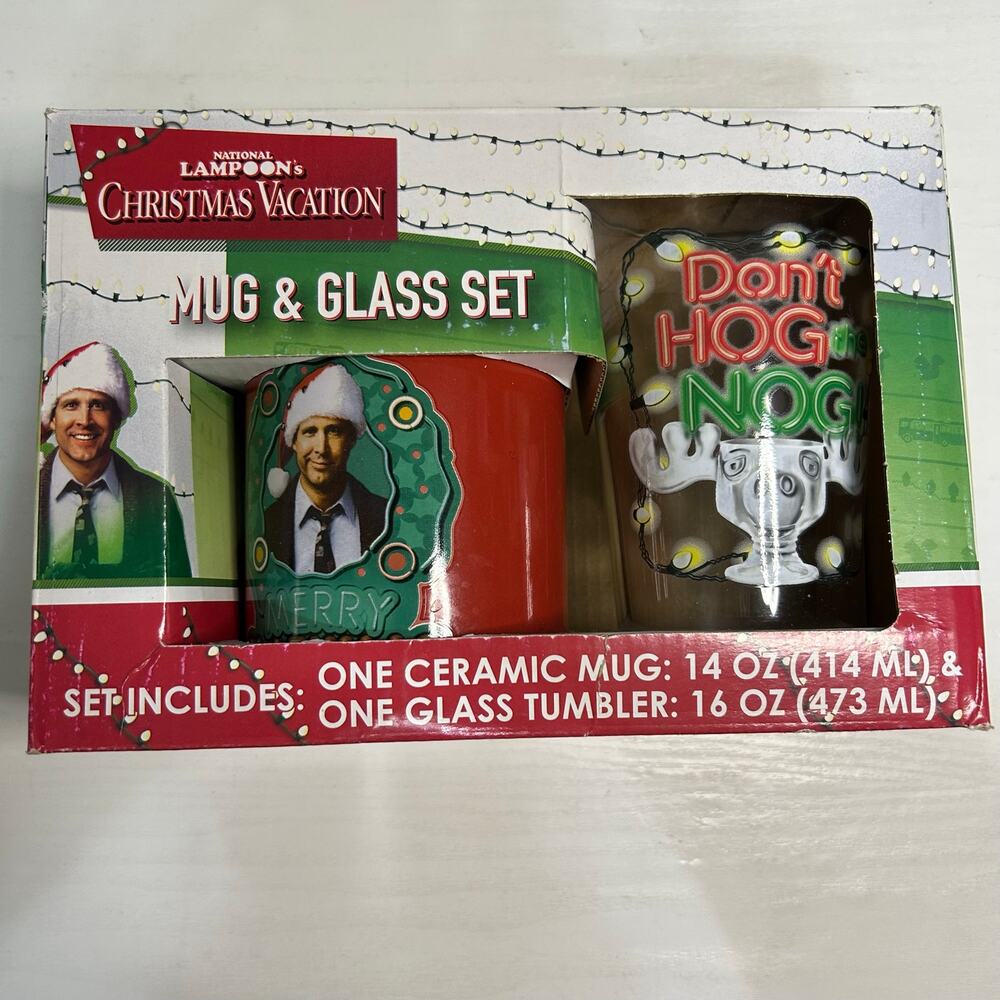 Silver Buffalo Christmas Vacation Mug & Pint Glass Set New